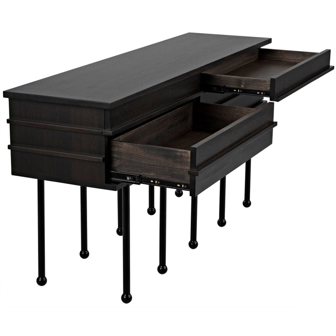 Oliver Console - Ebony Walnut-Noir-NOIR-GCON355EB-Media Storage / TV Stands-3-France and Son