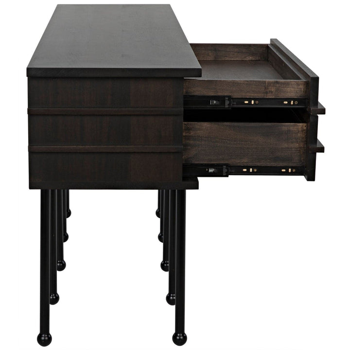 Oliver Console - Ebony Walnut-Noir-NOIR-GCON355EB-Media Storage / TV Stands-4-France and Son