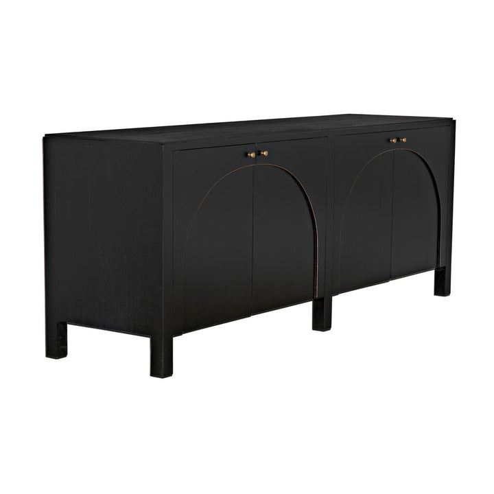 Weston Sideboard - Hand Rubbed Black With Light Brown Trim-Noir-NOIR-GCON386HB-Sideboards & Credenzas-4-France and Son