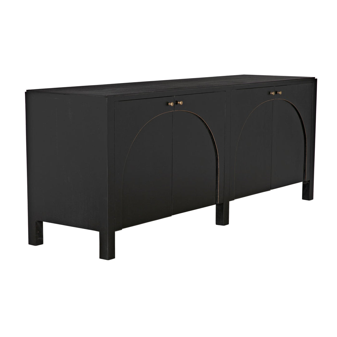 Weston Sideboard - Hand Rubbed Black With Light Brown Trim-Noir-NOIR-GCON386HB-Sideboards & Credenzas-5-France and Son