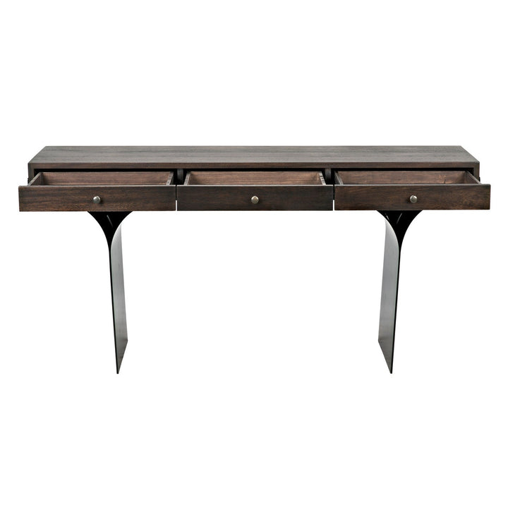 Truss Desk - Ebony Walnut With Steel Legs-Noir-NOIR-GDES178EB-Desks-4-France and Son