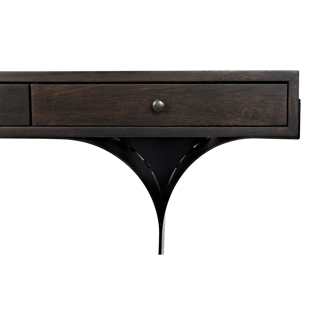 Truss Desk - Ebony Walnut With Steel Legs-Noir-NOIR-GDES178EB-Desks-5-France and Son