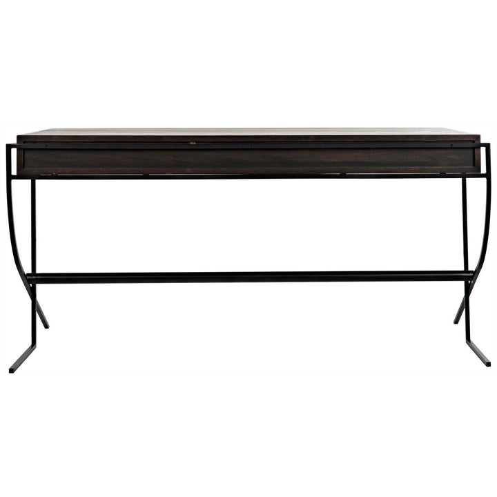 Frank Desk - Ebony Walnut With Steel-Noir-NOIR-GDES181EB-Desks-6-France and Son