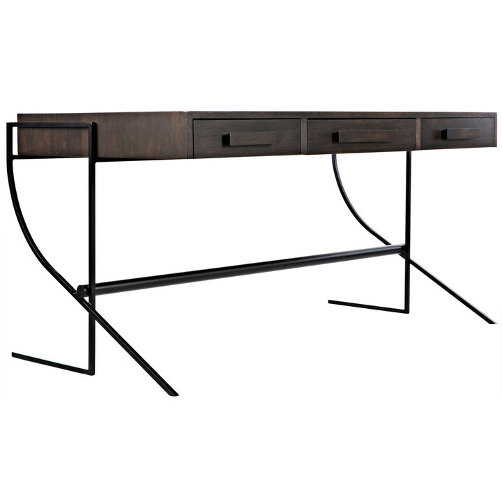 Frank Desk - Ebony Walnut With Steel-Noir-NOIR-GDES181EB-Desks-3-France and Son