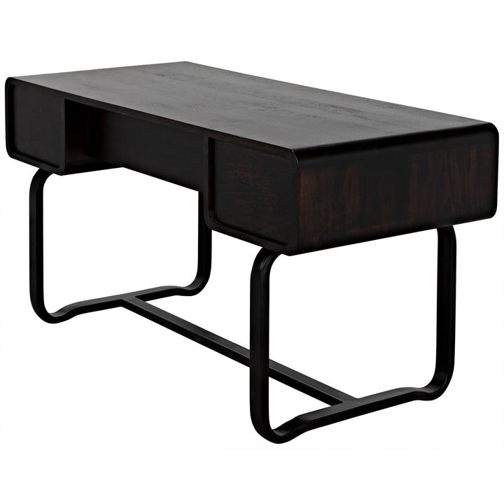 Voltes Desk - Ebony Walnut With Black Steel-Noir-NOIR-GDES185EB-Desks-6-France and Son