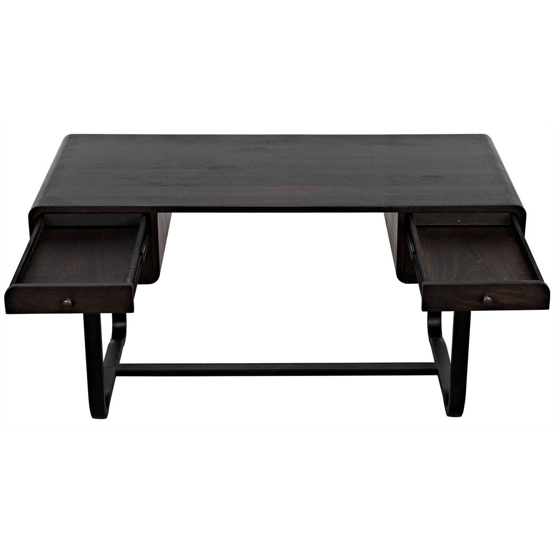 Voltes Desk - Ebony Walnut With Black Steel-Noir-NOIR-GDES185EB-Desks-5-France and Son