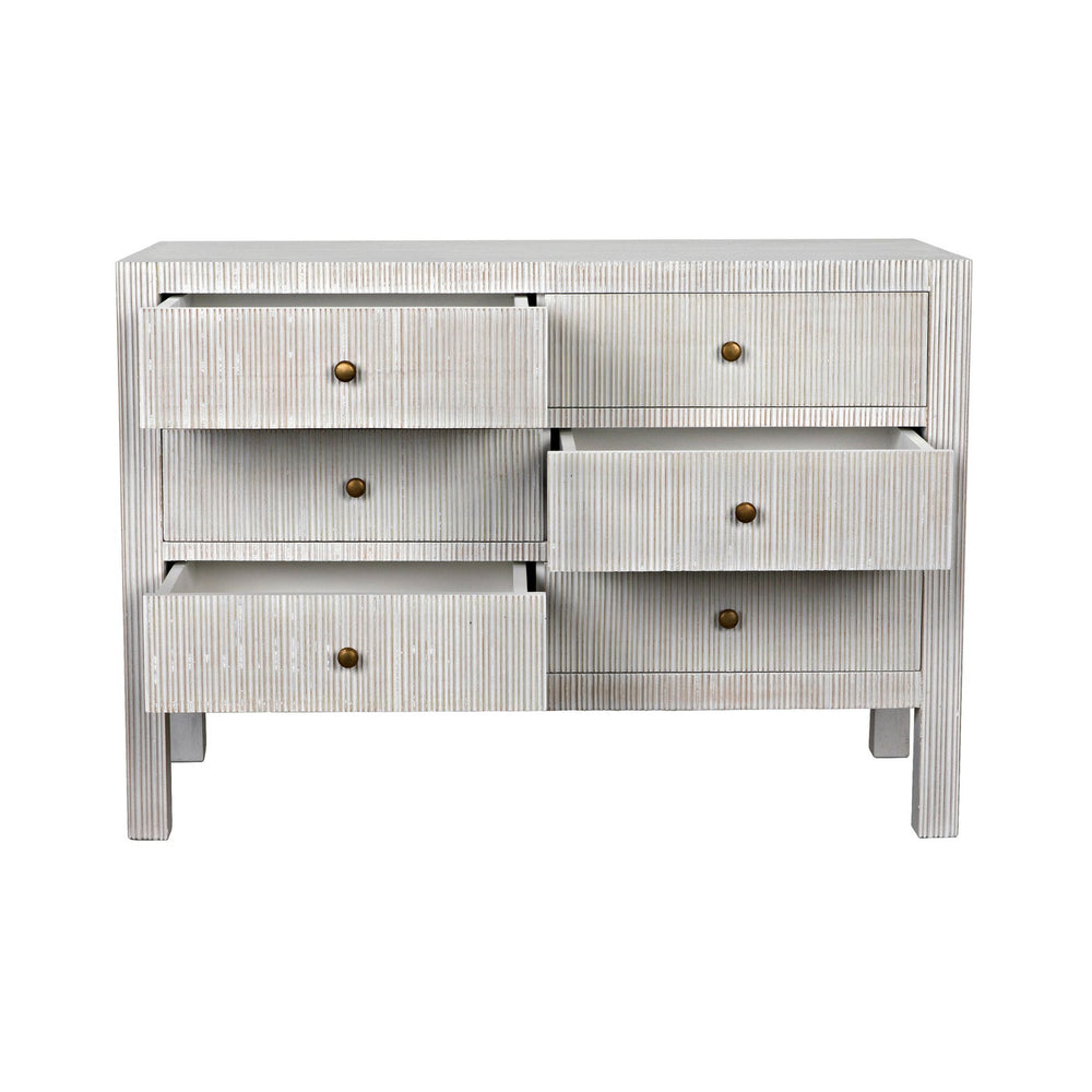 Conrad 6 Drawer Dresser - White-Noir-NOIR-GDRE221WH-Dressers-2-France and Son