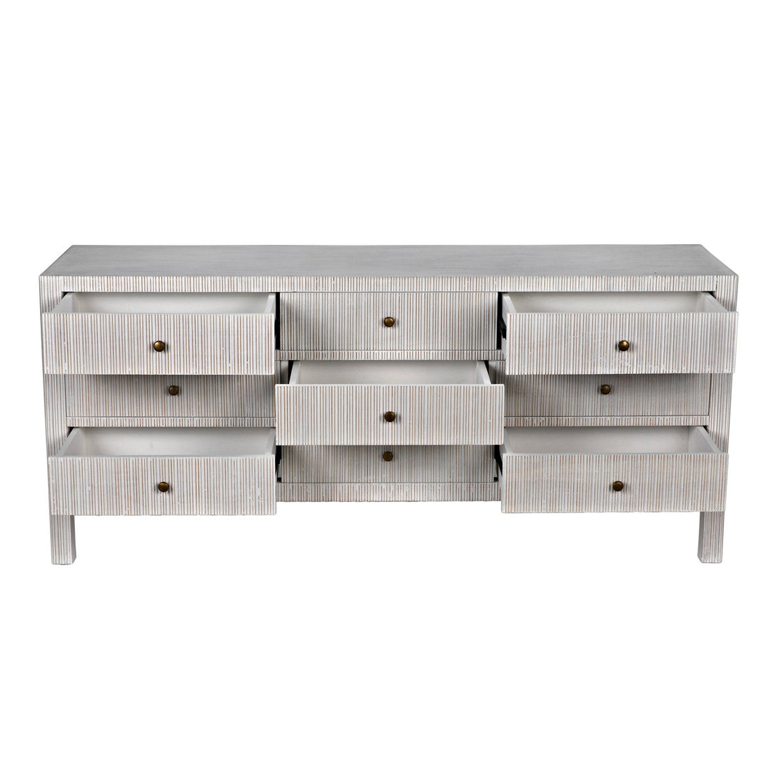 Conrad 9 Drawer Dresser - White-Noir-NOIR-GDRE222WH-Dressers-2-France and Son
