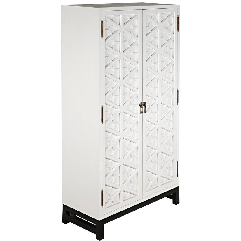 Maharadscha Hutch - Small Solid White-Noir-NOIR-GHUT118SW-S-Bookcases & Cabinets-4-France and Son