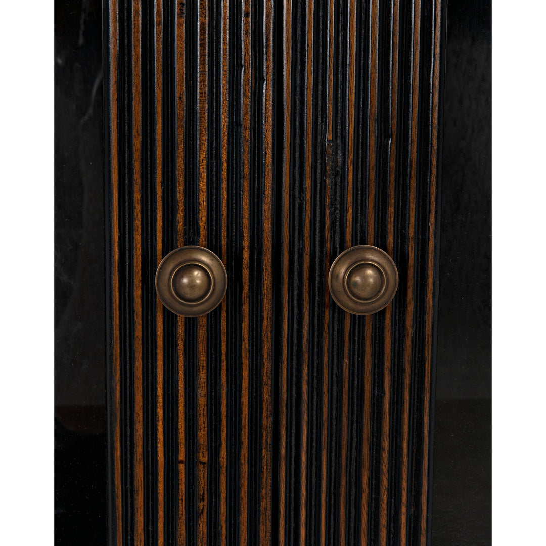 Noho Hutch, Hand Rubbed Black with Light Brown Trim-Noir-NOIR-GHUT151HB-Bookcases & Cabinets-7-France and Son