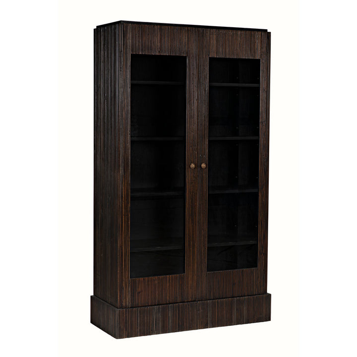 Noho Hutch, Hand Rubbed Black with Light Brown Trim-Noir-NOIR-GHUT151HB-Bookcases & Cabinets-5-France and Son