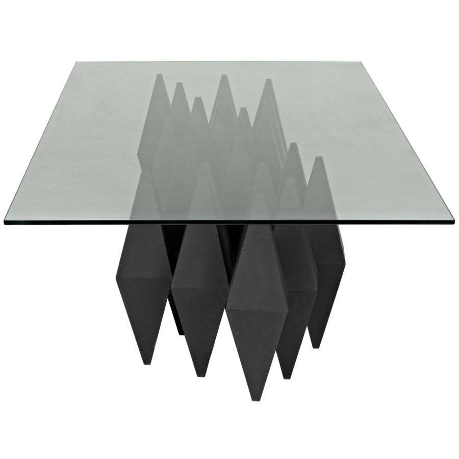 Bast Metal Coffee Table with Glass Top-Noir-NOIR-GTAB1052MTB-Coffee Tables-6-France and Son