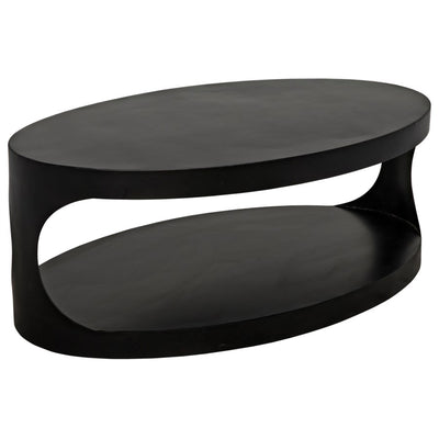 Eclipse Oval Coffee Table-Noir-NOIR-GTAB132MTB-Coffee Tables-1-France and Son