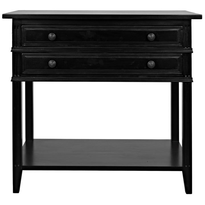 Colonial 2-Drawer Side Table-Noir-NOIR-GTAB237D1-Side TablesDistressed Black-6-France and Son