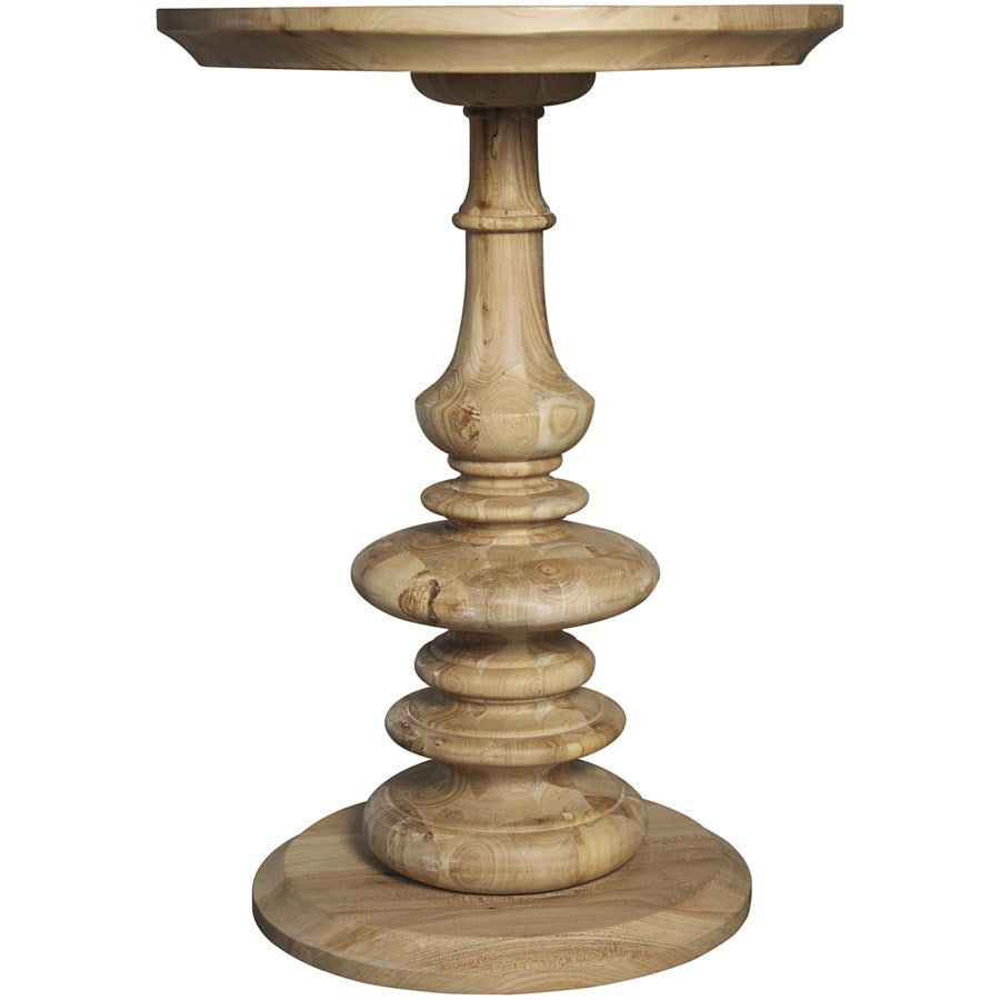 Old Elm Pedestal Side Table-Noir-NOIR-GTAB261OW-Side Tables-2-France and Son
