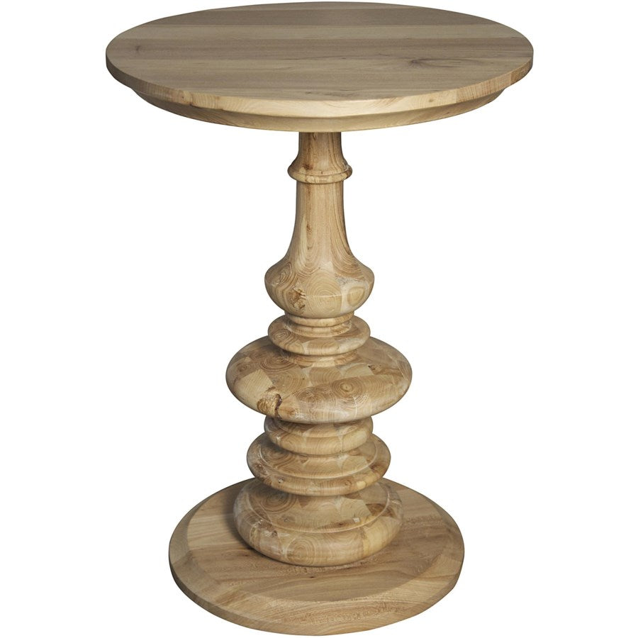 Old Elm Pedestal Side Table-Noir-NOIR-GTAB261OW-Side Tables-1-France and Son