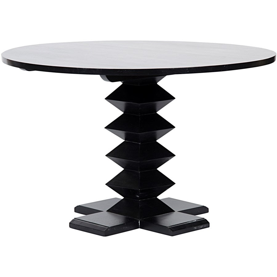 Zig-Zag Base Dining Table-Noir-NOIR-GTAB472HB-48-Dining Tables48"-Rubbed Black-1-France and Son