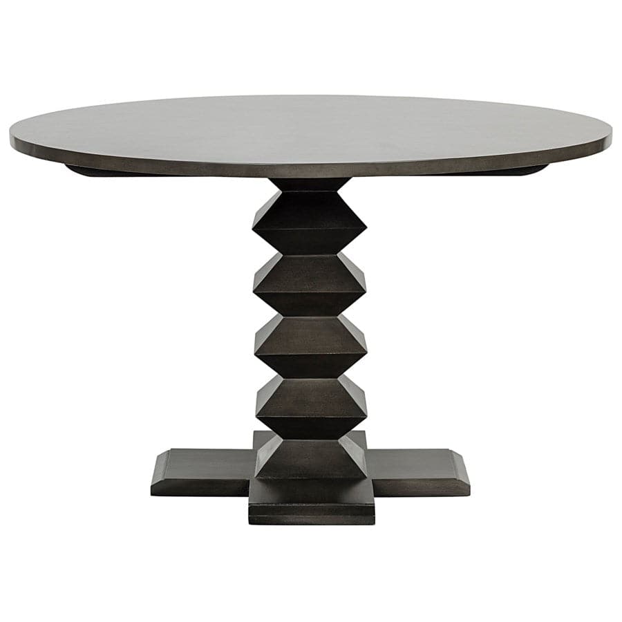 Zig-Zag Base Dining Table-Noir-NOIR-GTAB472HB-48-Dining Tables48"-Rubbed Black-4-France and Son