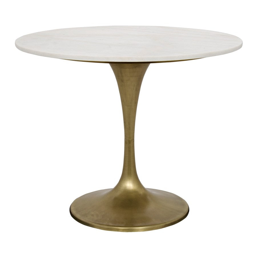 Laredo Bistro Table-Noir-NOIR-GTAB514MB-36-Dining Tables36"-Antique Brass & Quartz-20-France and Son