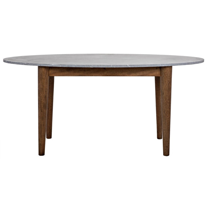 Surf Oval Dining Table with Stone Top-Noir-NOIR-GTAB524DW-Dining Tables-2-France and Son