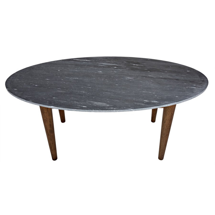 Surf Oval Dining Table with Stone Top-Noir-NOIR-GTAB524DW-Dining Tables-3-France and Son