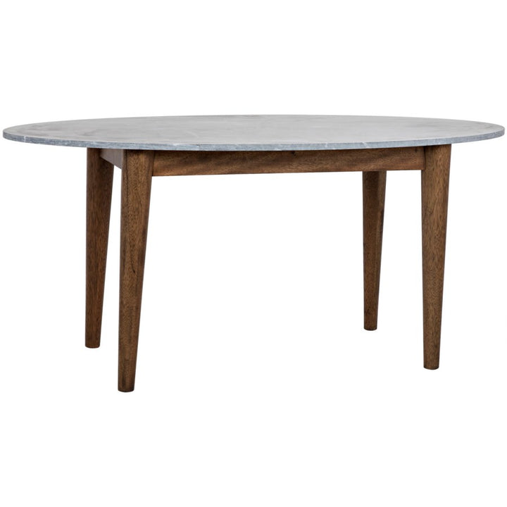 Surf Oval Dining Table with Stone Top-Noir-NOIR-GTAB524DW-Dining Tables-1-France and Son
