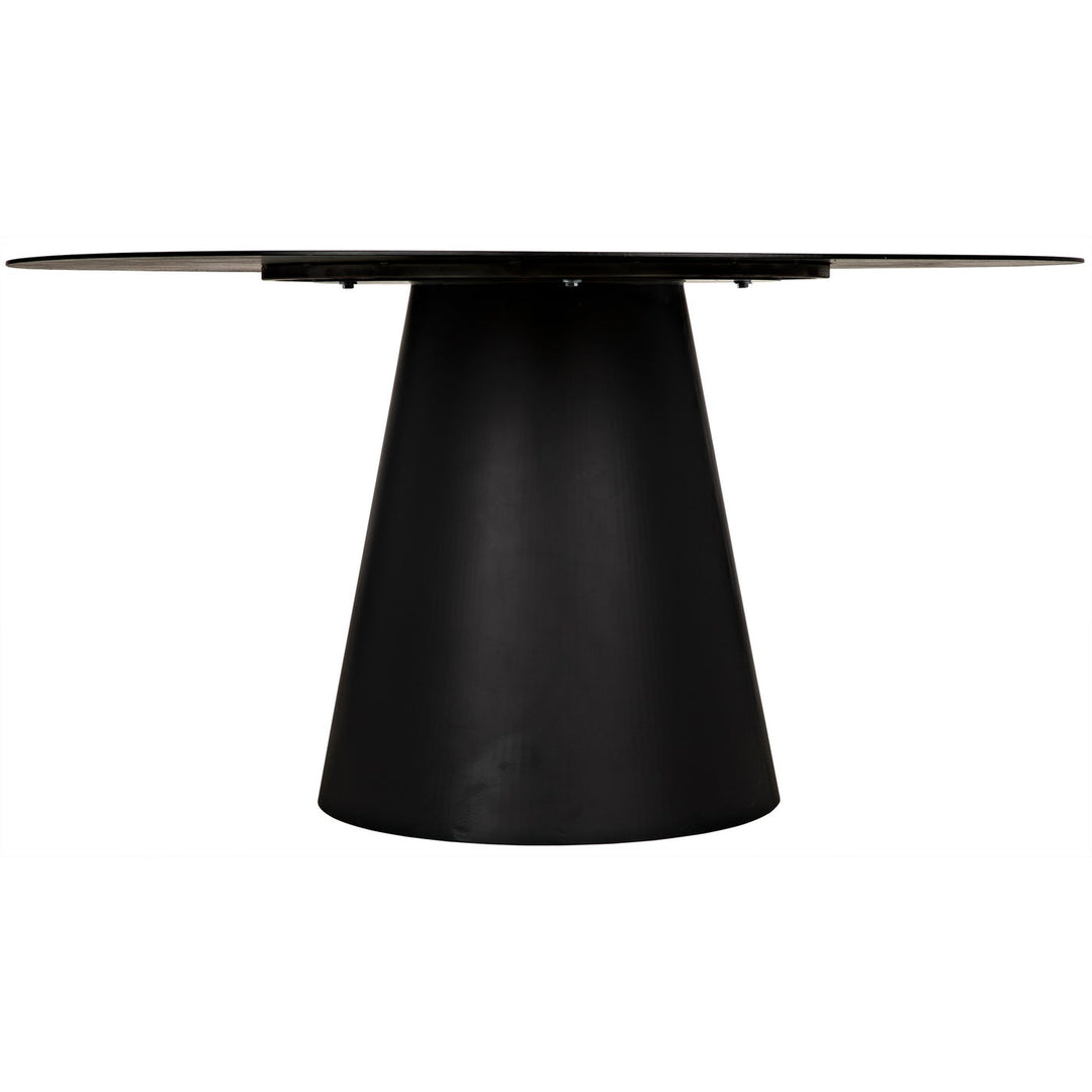Vesuvius Dining Table - Black Steel-Noir-NOIR-GTAB556MTB-Dining Tables-4-France and Son
