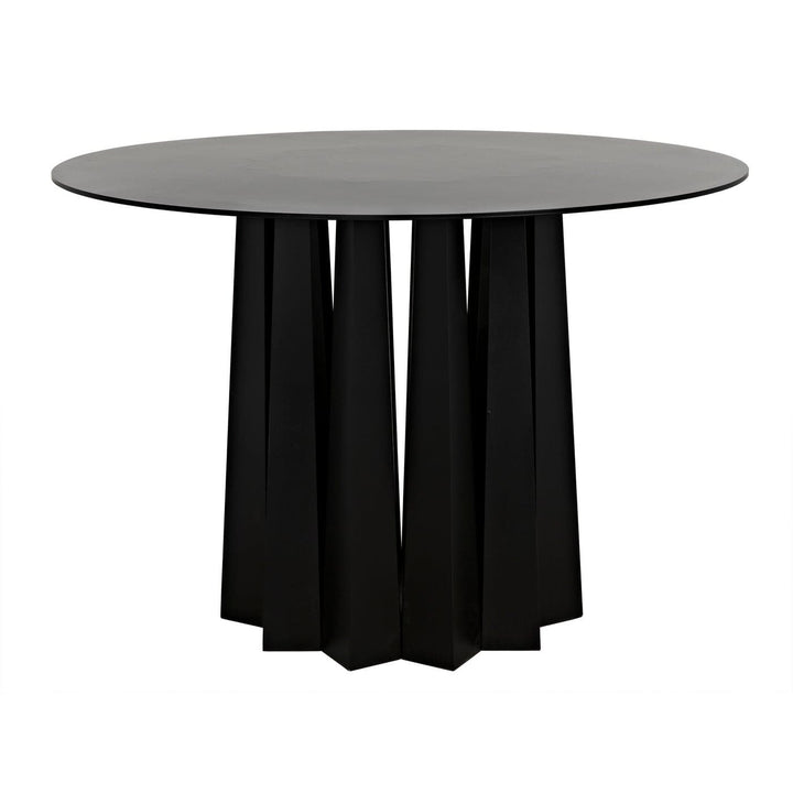 Column Dining Table - Black Steel-Noir-NOIR-GTAB559MTB-Dining Tables-4-France and Son