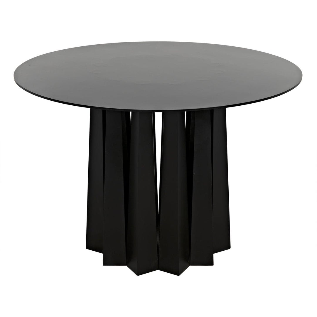 Column Dining Table - Black Steel-Noir-NOIR-GTAB559MTB-Dining Tables-5-France and Son