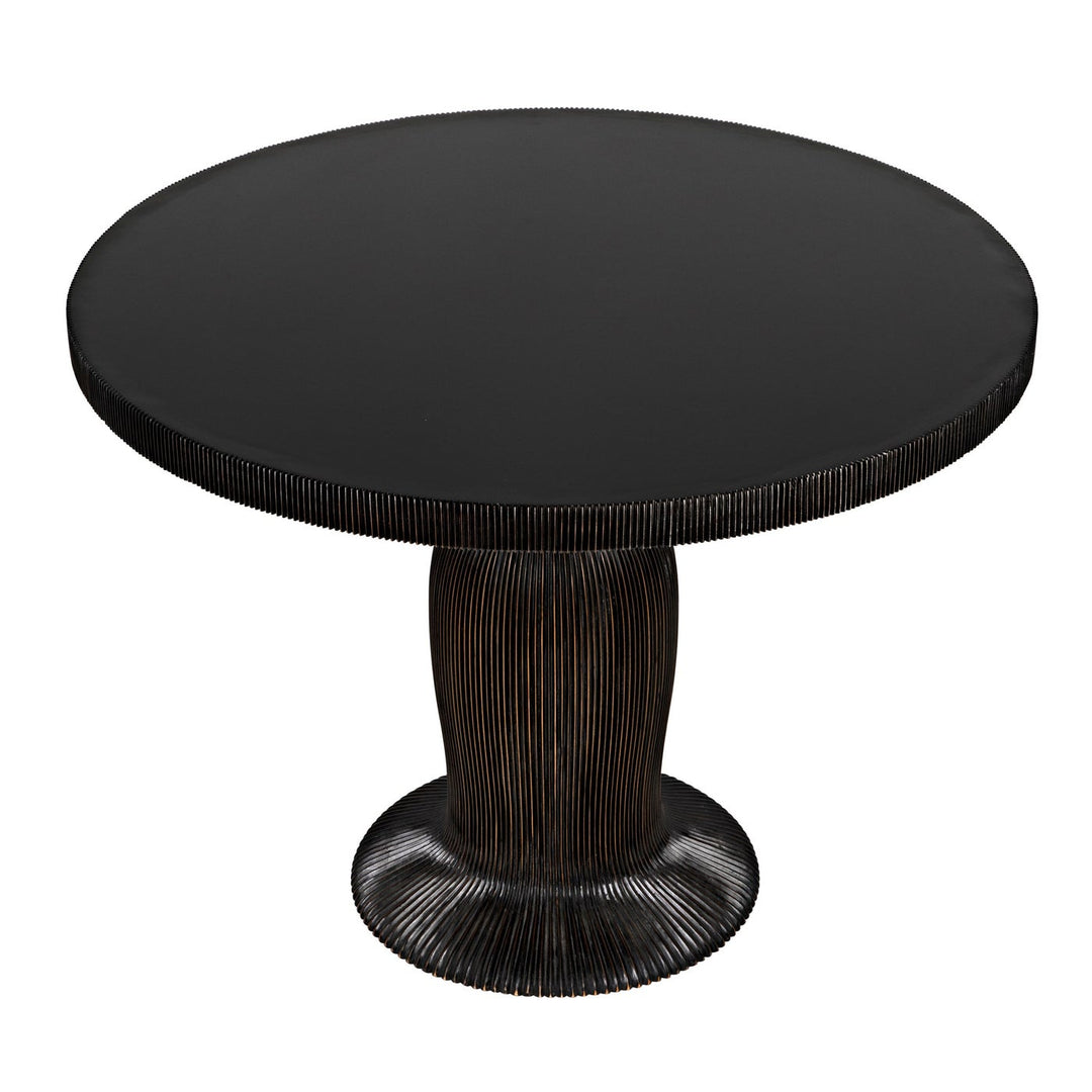 Portobello Dining Table - Hand Rubbed Black With Light Brown Trim-Noir-NOIR-GTAB560HB-Dining Tables-5-France and Son