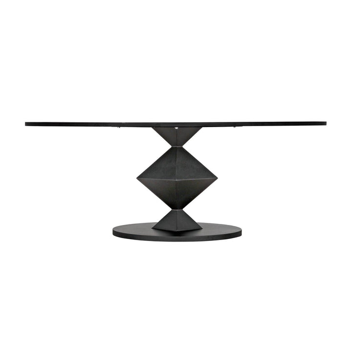 Katana Oval Dining Table - Black Metal-Noir-NOIR-GTAB565MTB-Dining Tables-3-France and Son