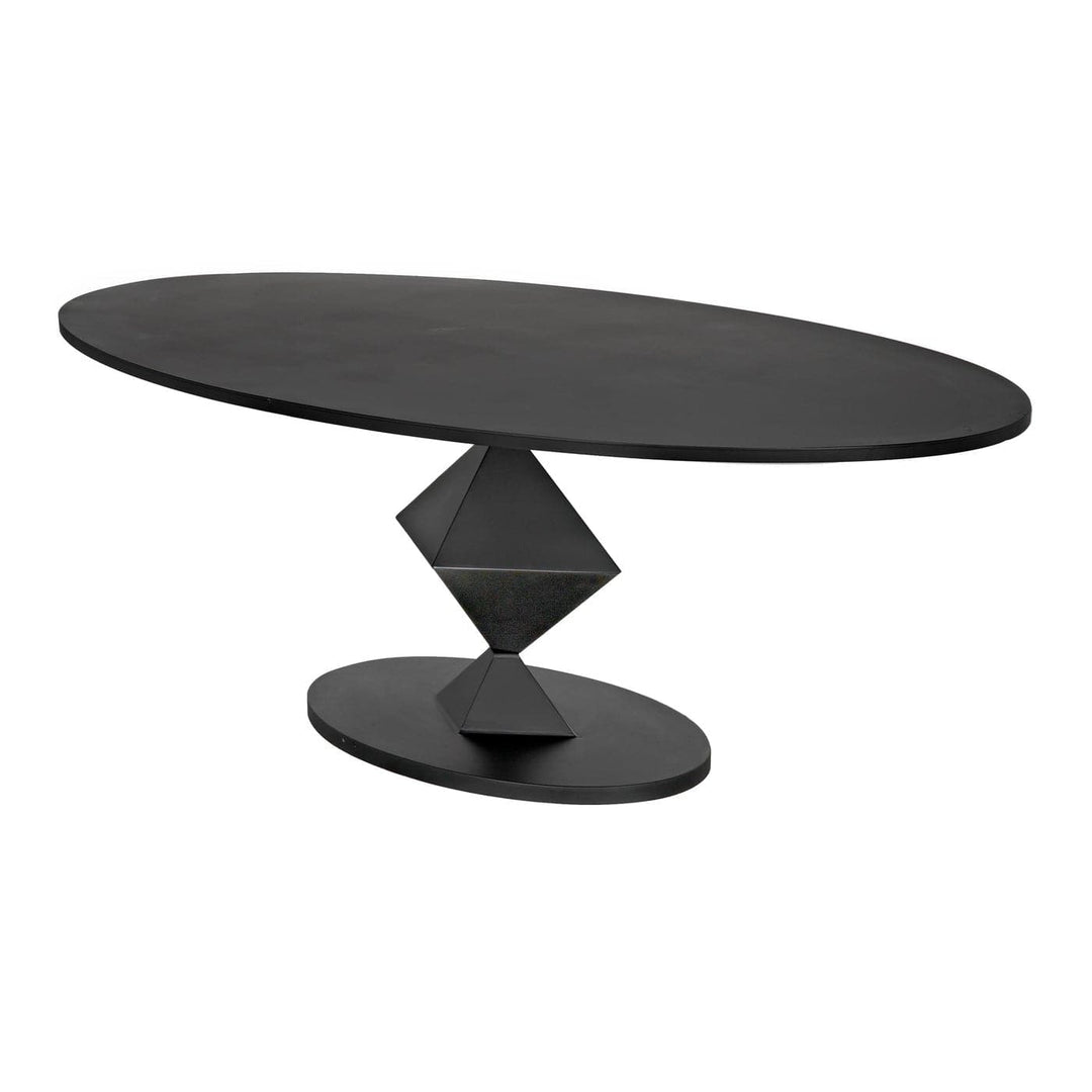 Katana Oval Dining Table - Black Metal-Noir-NOIR-GTAB565MTB-Dining Tables-4-France and Son