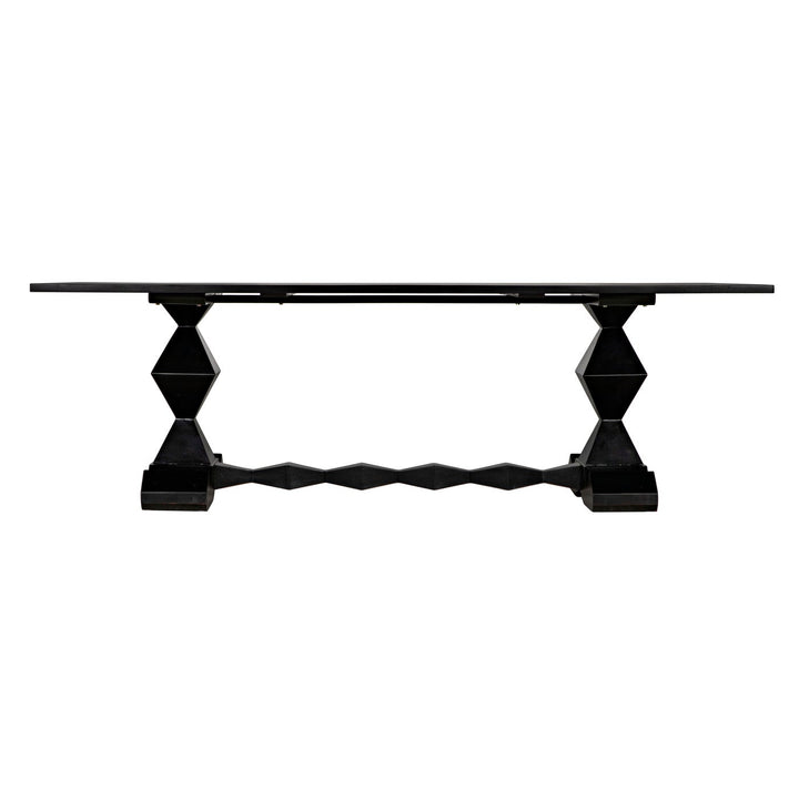 Madeira Dining Table - Hand Rubbed Black-Noir-NOIR-GTAB577HB-Dining Tables-3-France and Son