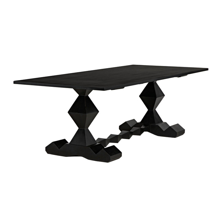 Madeira Dining Table - Hand Rubbed Black-Noir-NOIR-GTAB577HB-Dining Tables-4-France and Son