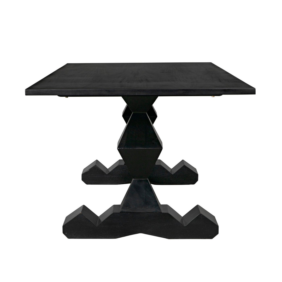Madeira Dining Table - Hand Rubbed Black-Noir-NOIR-GTAB577HB-Dining Tables-5-France and Son