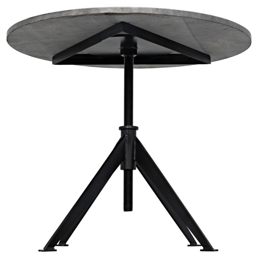 Matilo Adjustable Table, Black Metal Metal Base with Marble Top-Noir-NOIR-GTAB610-ML-Side Tables-3-France and Son