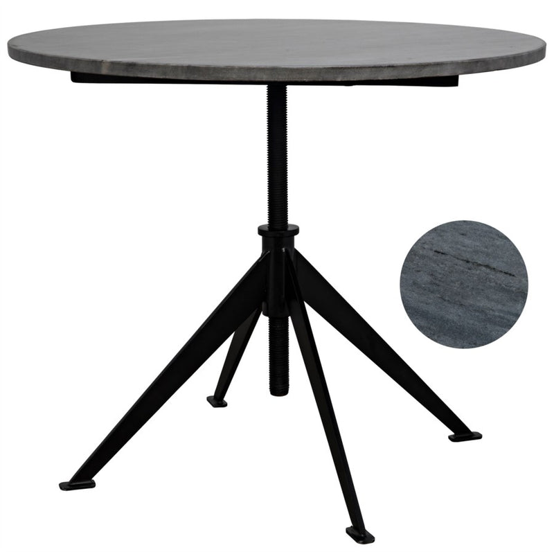 Matilo Adjustable Table, Black Metal Metal Base with Marble Top-Noir-NOIR-GTAB610-ML-Side Tables-1-France and Son