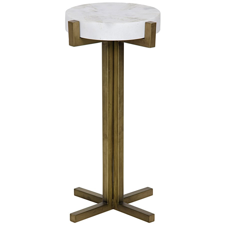 Sardo Side Table, Antique Brass-Noir-NOIR-GTAB705MB-Side Tables-1-France and Son