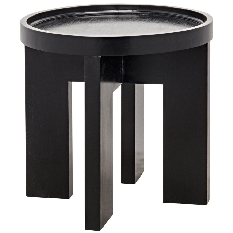 Gavin Side Table, Hand Rubbed Black-Noir-NOIR-GTAB793HB-Side Tables-1-France and Son