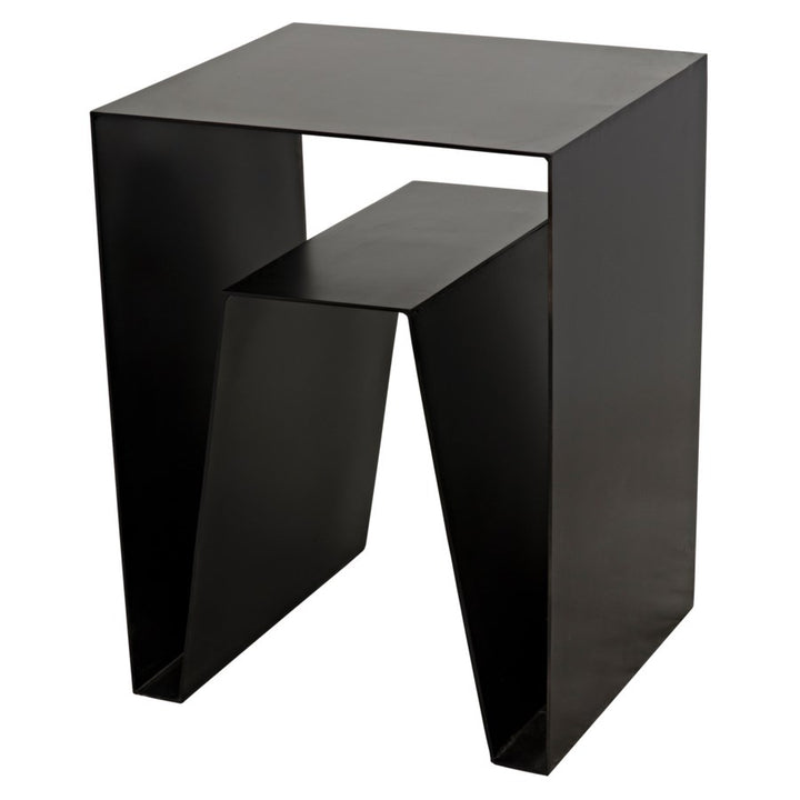 Quintin Side Table, Black Metal-Noir-NOIR-GTAB838MTB-Side Tables-6-France and Son