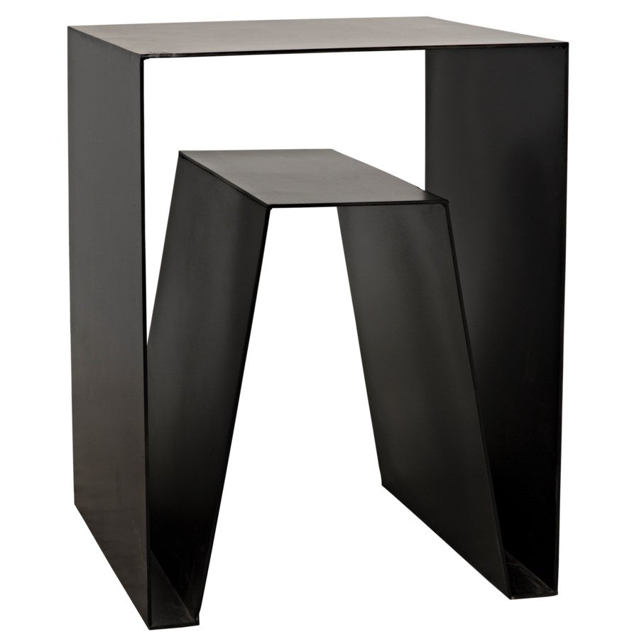 Quintin Side Table, Black Metal-Noir-NOIR-GTAB838MTB-Side Tables-1-France and Son