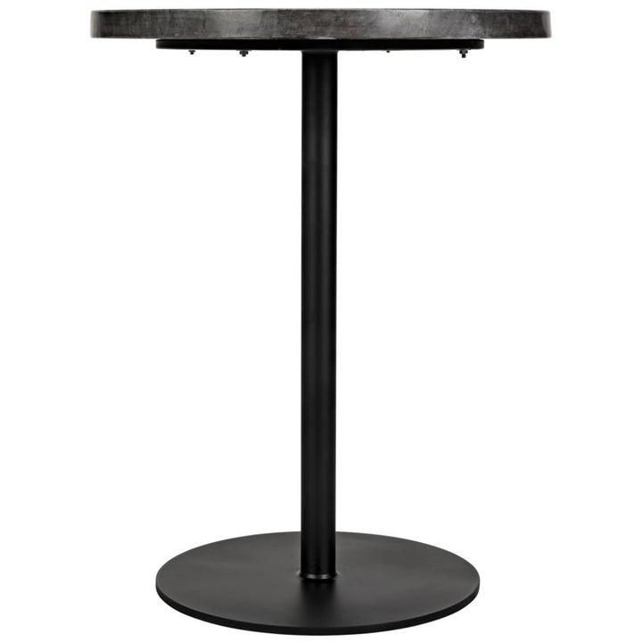 Ford Stone Top Side Table, Black Metal, Tall-Noir-NOIR-GTAB878MTB-L-Side TablesLarge-3-France and Son