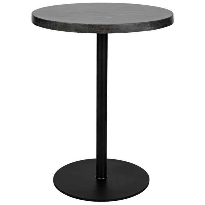 Ford Stone Top Side Table, Black Metal, Tall-Noir-NOIR-GTAB878MTB-L-Side TablesLarge-1-France and Son