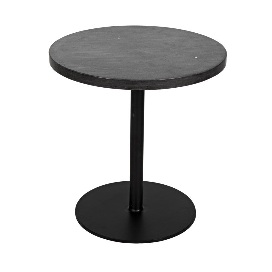 Ford Stone Top Side Table, Black Metal, Tall-Noir-NOIR-GTAB878MTB-S-Side TablesSmall-5-France and Son