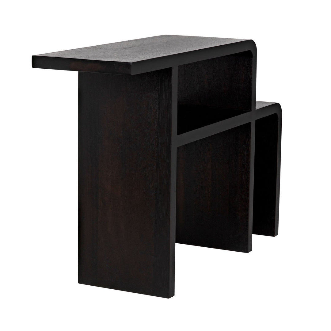 Mondrian Side Table - Ebony Walnut-Noir-NOIR-GTAB962EB-Side Tables-5-France and Son