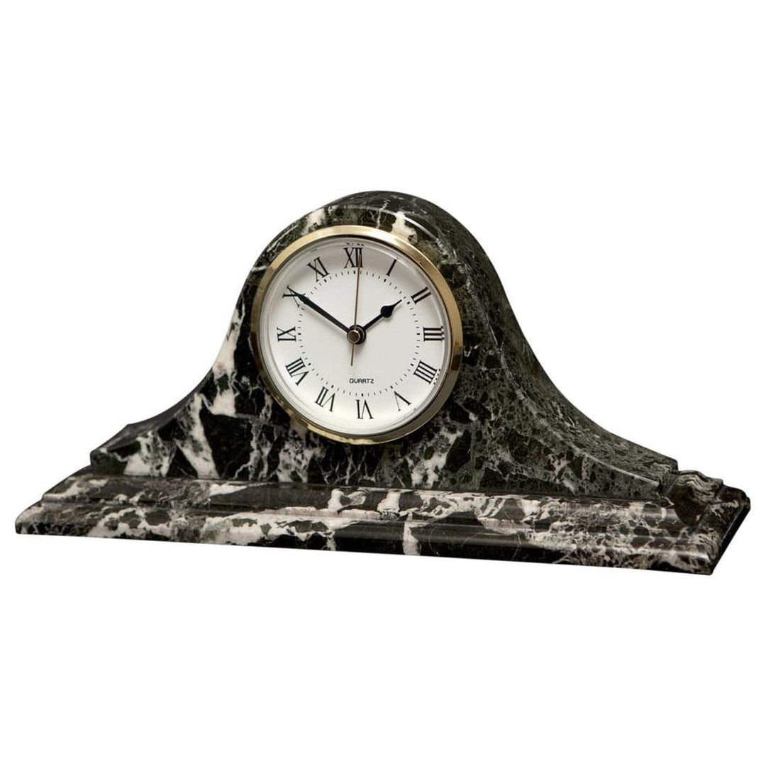 Saturn Collection Black Zebra Marble Mantle clock