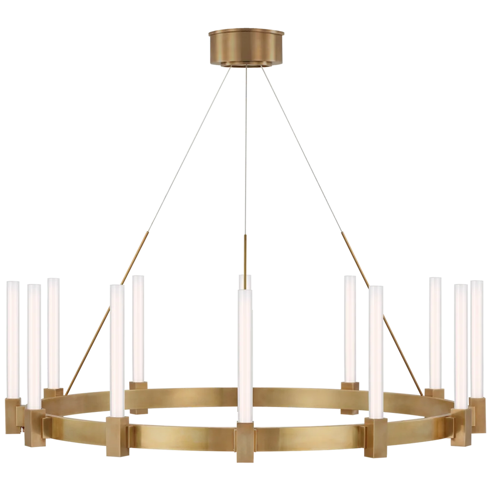 Myra Large Chandelier-Visual Comfort-VISUAL-IKF 5360HAB-WG-ChandeliersBrass-2-France and Son