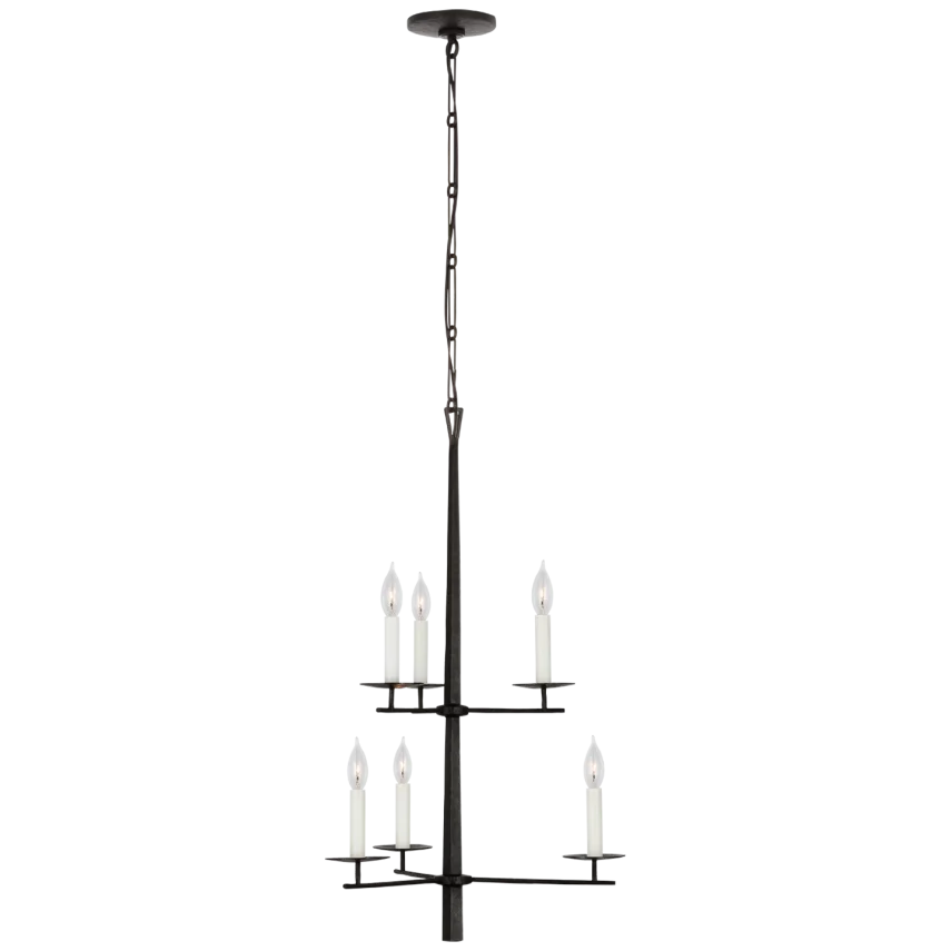 Arnov Small Two-Tier Entry Chandelier-Visual Comfort-VISUAL-IKF 5720AI-Chandeliers-1-France and Son
