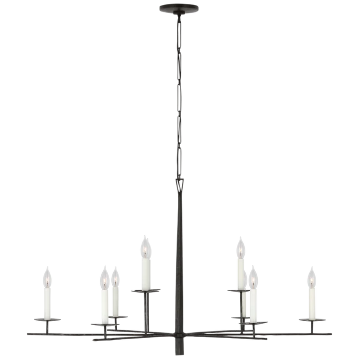 Arnov Light Chandelier-Visual Comfort-VISUAL-IKF 5723AI-ChandeliersXL- 9-Aged Iron-1-France and Son