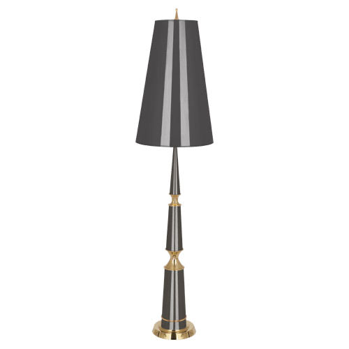 Jonathan Adler Versailles Floor Lamp-Robert Abbey Fine Lighting-ABBEY-A902-Floor LampsAsh Lacquered / Black Shades-1-France and Son